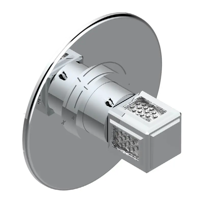 Trim for THG thermostatic valve, rough part supplied with fixing box ref. 5 200AE/US - Round plate model