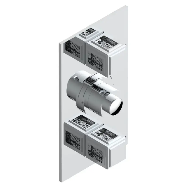 Trim for THG thermostatic valve 2 volume controls, rough part supplied with fixing box ref. 5 400AE/US