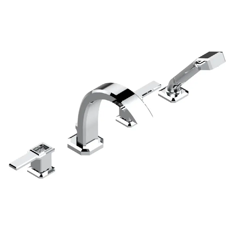 Roman tub set with divertor spout and handshower, 3/4" valves