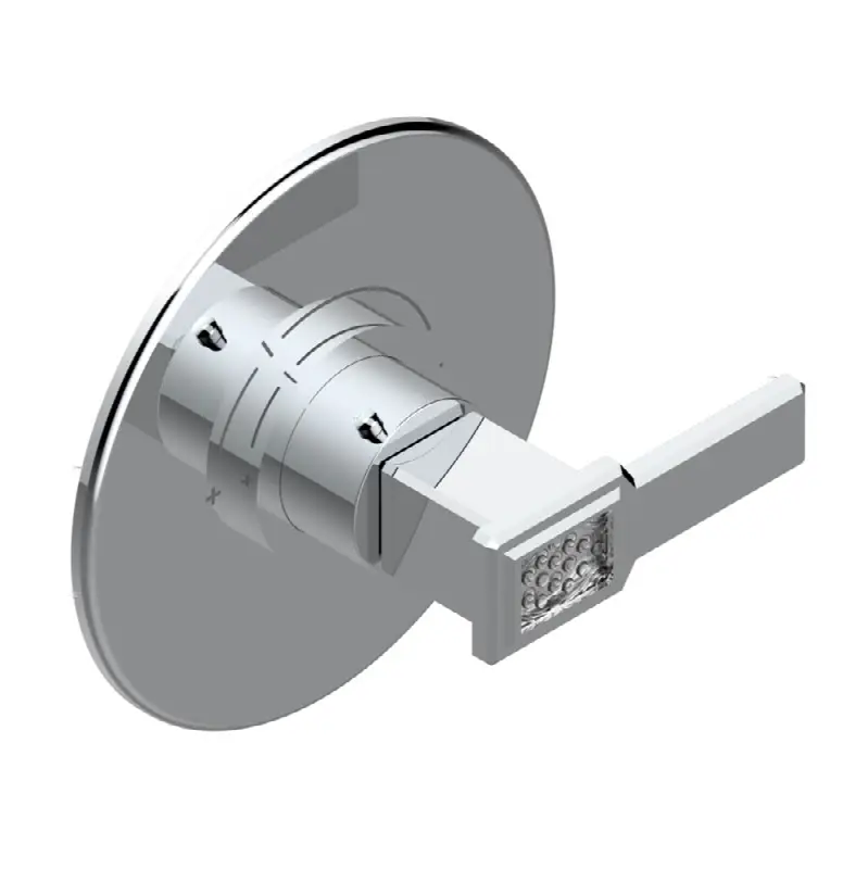 Trim for THG thermostatic valve, rough part supplied with fixing box ref. 5 200AE/US - Round plate model
