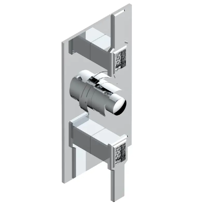 Trim for THG thermostatic valve 2 volume controls, rough part supplied with fixing box ref. 5 400AE/US