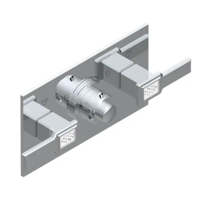 Trim For Thg Thermostat With 2 Valves Ref. 5 401ahm/us Rough Part Supplied With Fixing Box, Item To Be Installed Horizontal