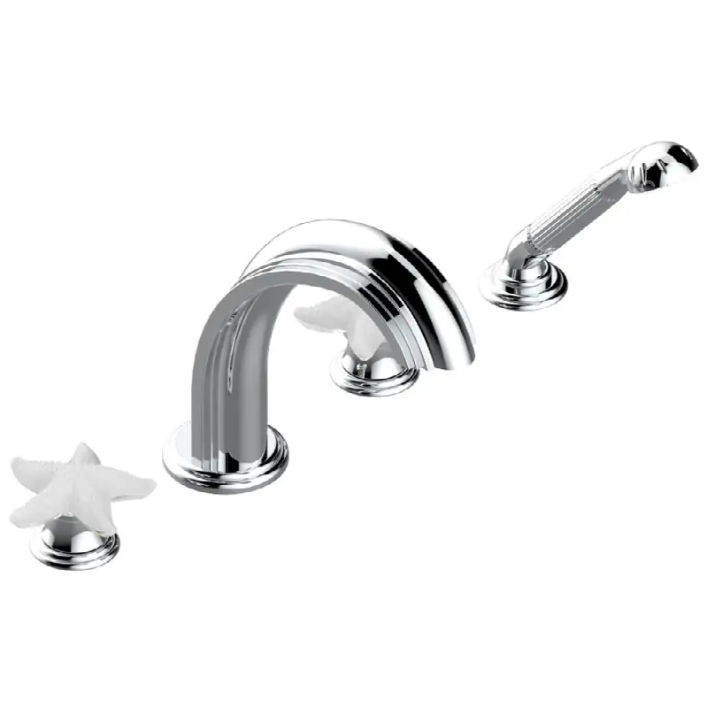Roman tub set with divertor spout and handshower, 3/4" valves