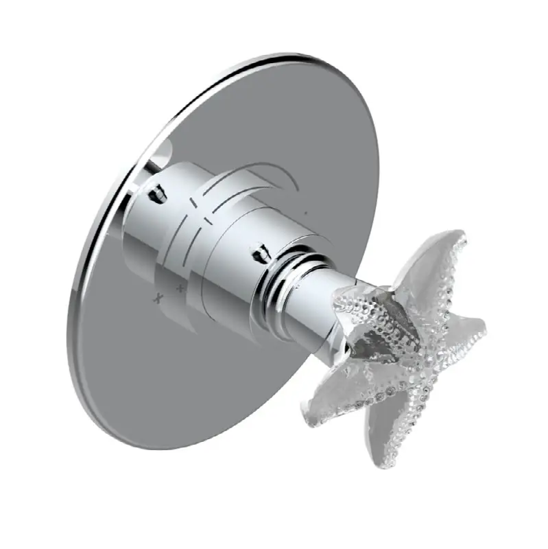 Trim for THG thermostatic valve, rough part supplied with fixing box ref. 5 200AE/US - Round plate model