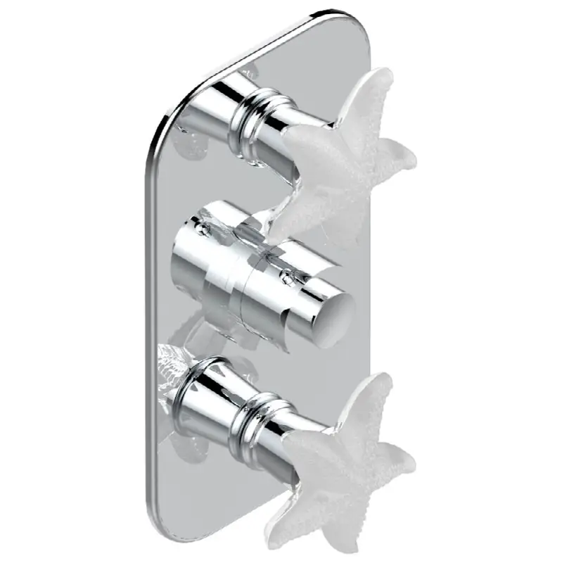 Trim for THG thermostatic valve 2 volume controls, rough part supplied with fixing box ref. 5 400AE/US