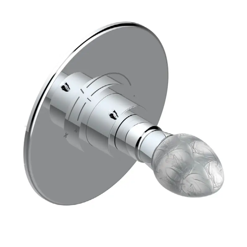 Trim for THG thermostatic valve, rough part supplied with fixing box ref. 5 200AE/US - Round plate model