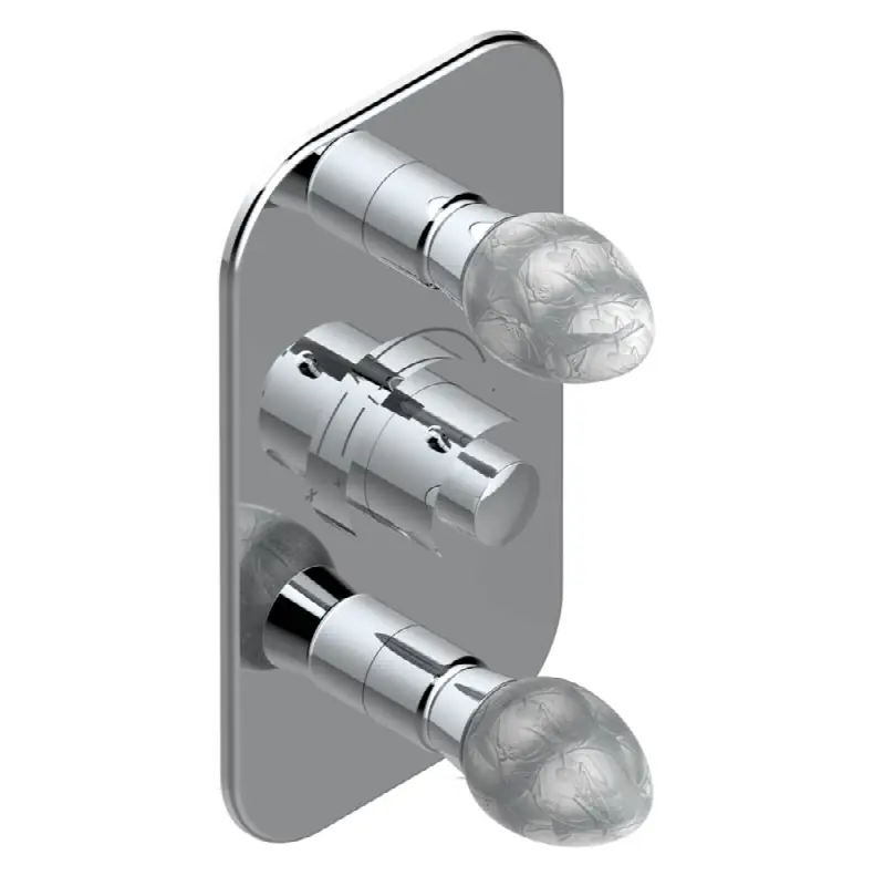Trim for THG thermostatic valve 2 volume controls, rough part supplied with fixing box ref. 5 400AE/US