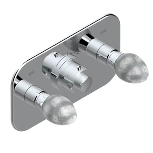 Trim For Thg Thermostat With 2 Valves Ref. 5 401ahm/us Rough Part Supplied With Fixing Box, Item To Be Installed Horizontal