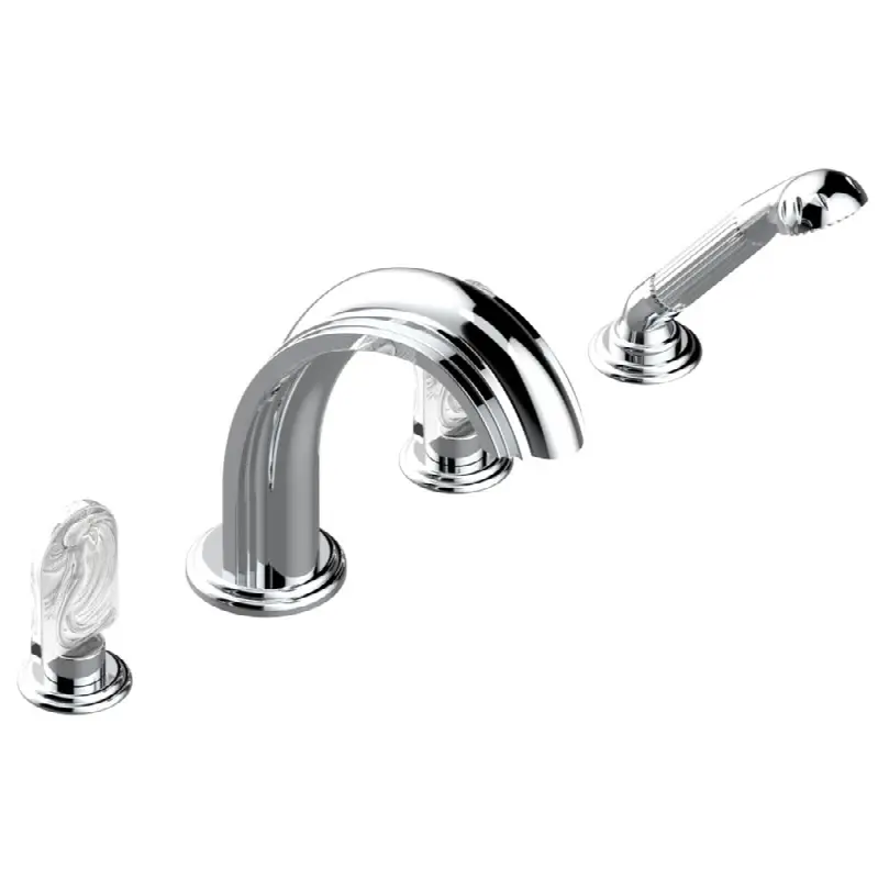 Roman tub set with divertor spout and handshower, 3/4" valves