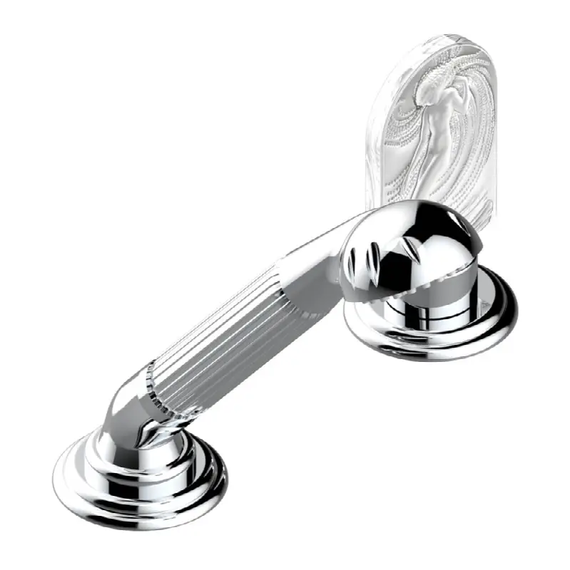 Deck mounted mixer with handshower, progressive cartridge