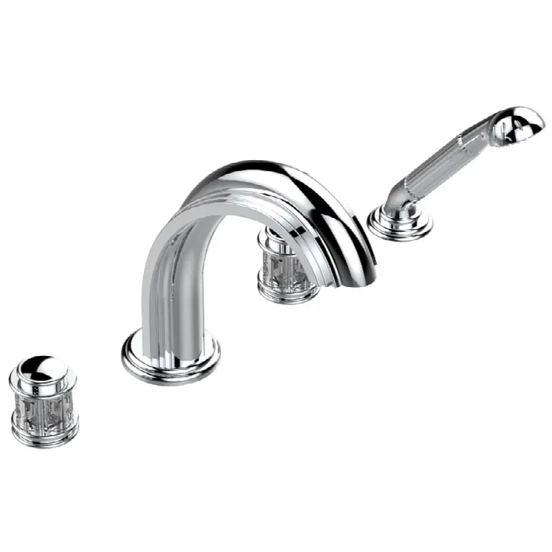 Roman tub set with divertor spout and handshower, 3/4" valves