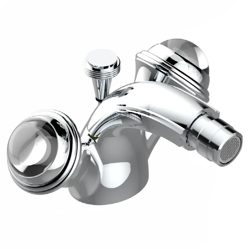Single hole bidet faucet with drain