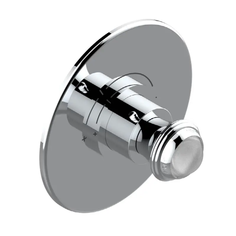 Trim for THG thermostatic valve, rough part supplied with fixing box ref. 5 200AE/US - Round plate model