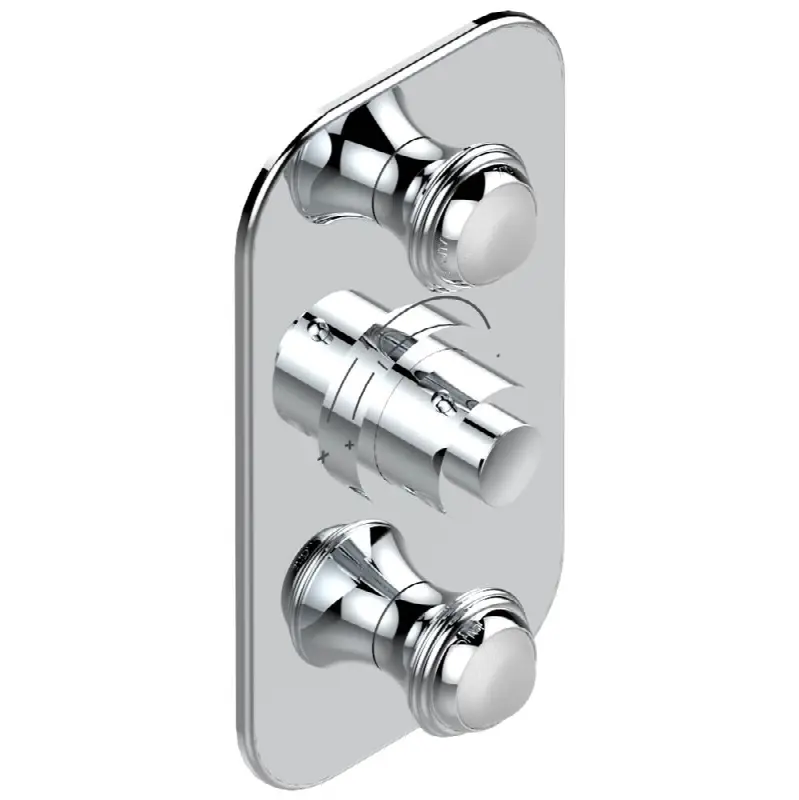 Trim for THG thermostatic valve 2 volume controls, rough part supplied with fixing box ref. 5 400AE/US