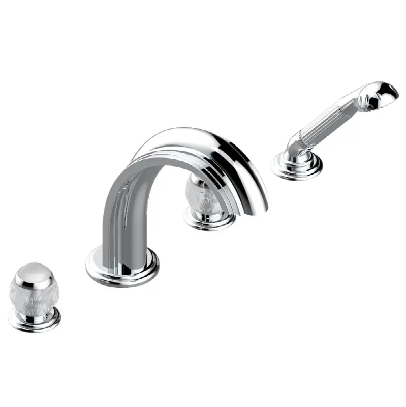 Roman tub set with divertor spout and handshower, 3/4" valves