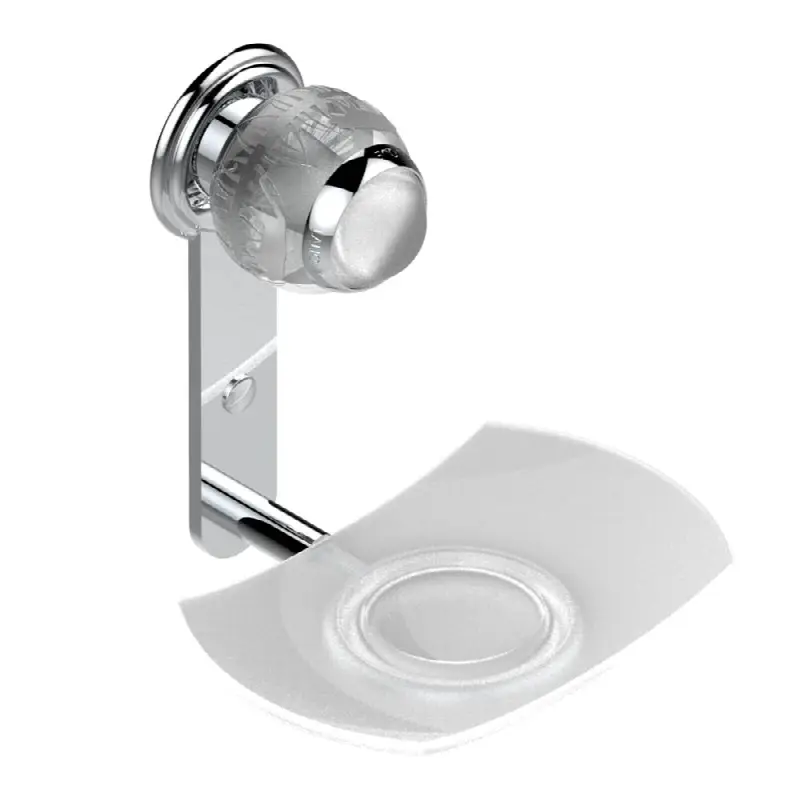 Glass soap dish, wall mounted