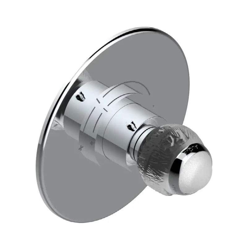 Trim for THG thermostatic valve, rough part supplied with fixing box ref. 5 200AE/US - Round plate model