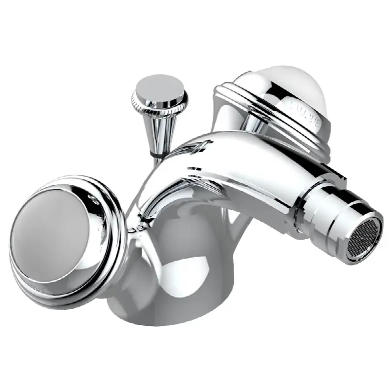 Single hole bidet faucet with drain