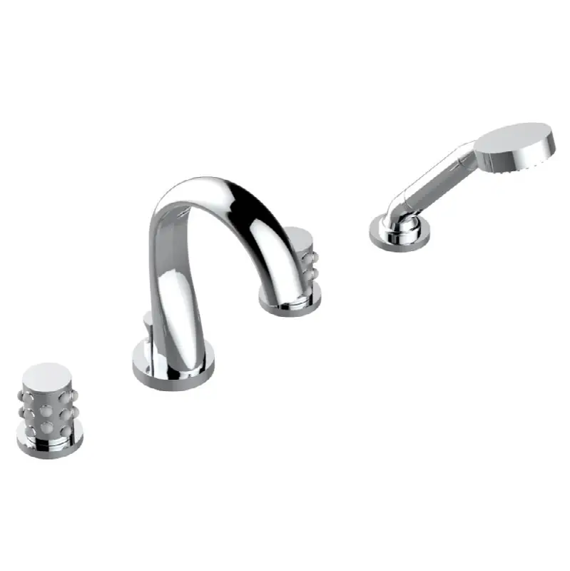 Roman tub set with divertor spout and handshower, 3/4" valves