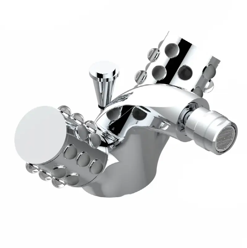 Single hole bidet faucet with drain