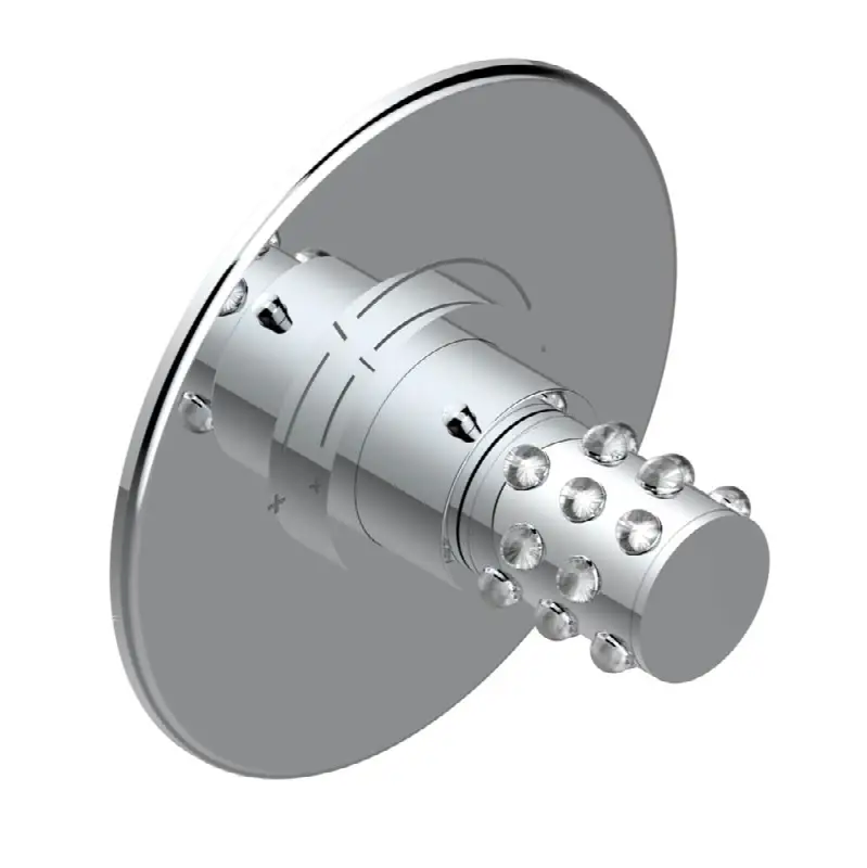 Trim for THG thermostatic valve, rough part supplied with fixing box ref. 5 200AE/US - Round plate model