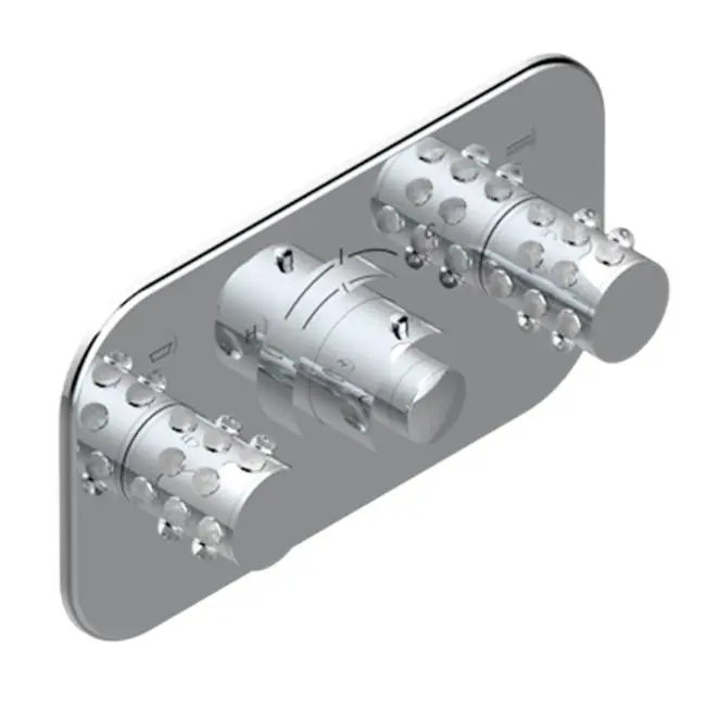 Trim For Thg Thermostat With 2 Valves Ref. 5 401ahm/us Rough Part Supplied With Fixing Box, Item To Be Installed Horizontal