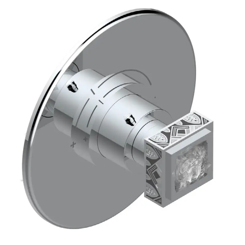 Trim for THG thermostatic valve, rough part supplied with fixing box ref. 5 200AE/US - Round plate model