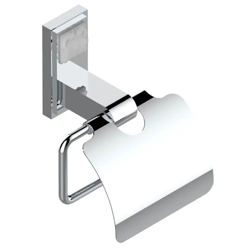 Toilet paper holder, single mount with cover