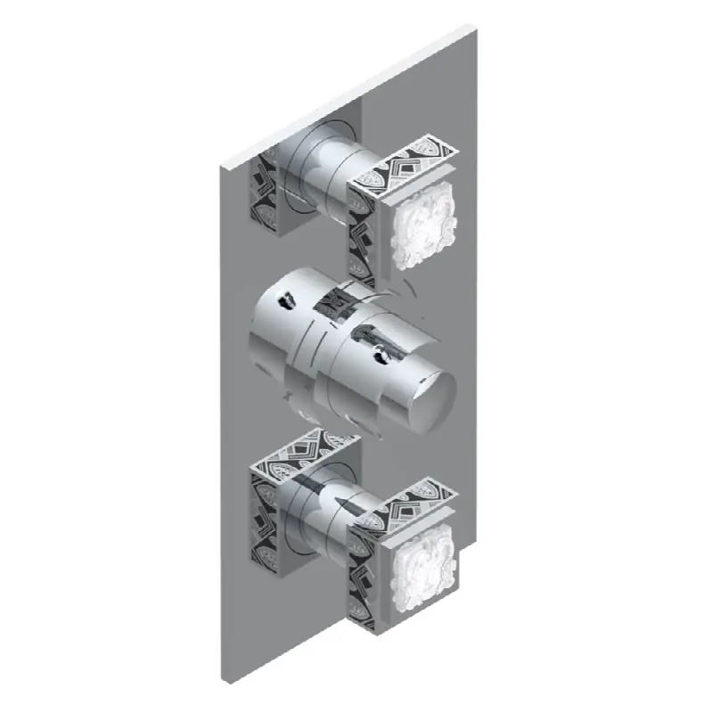Trim for THG thermostatic valve 2 volume controls, rough part supplied with fixing box ref. 5 400AE/US