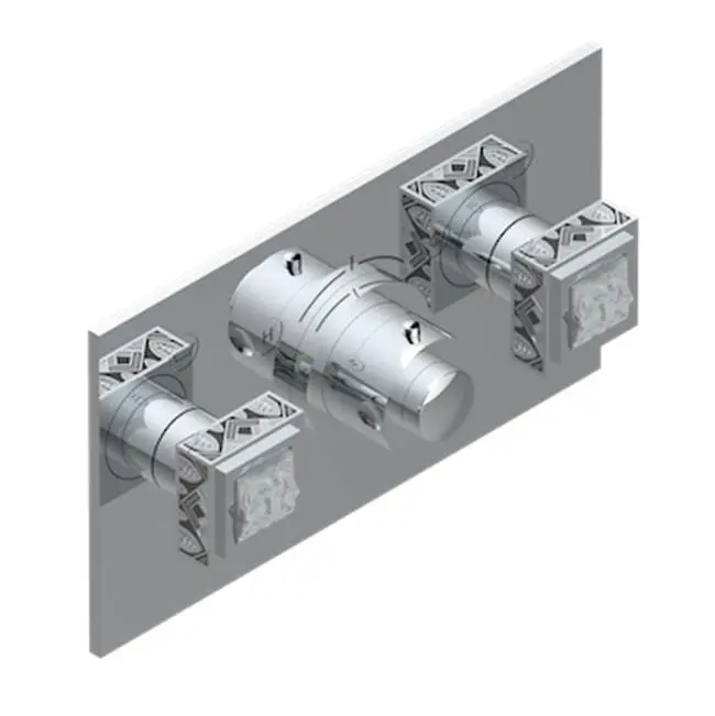 Trim For Thg Thermostat With 2 Valves Ref. 5 401ahm/us Rough Part Supplied With Fixing Box, Item To Be Installed Horizontal