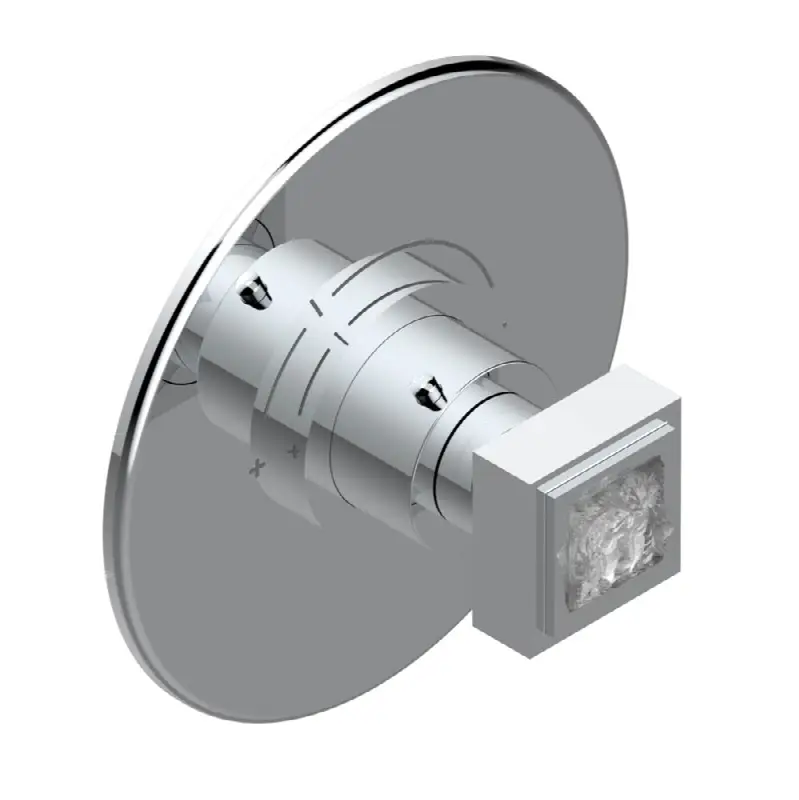 Trim for THG thermostatic valve, rough part supplied with fixing box ref. 5 200AE/US - Round plate model