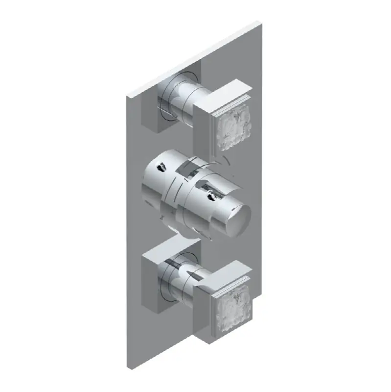 Trim for THG thermostatic valve 2 volume controls, rough part supplied with fixing box ref. 5 400AE/US