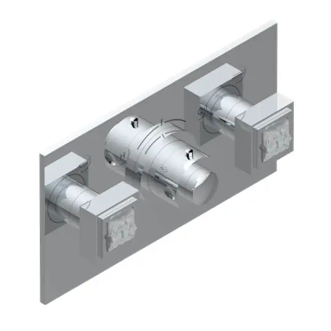 Trim For Thg Thermostat With 2 Valves Ref. 5 401ahm/us Rough Part Supplied With Fixing Box, Item To Be Installed Horizontal