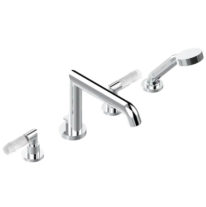 Roman tub set with divertor spout and handshower, 3/4" valves