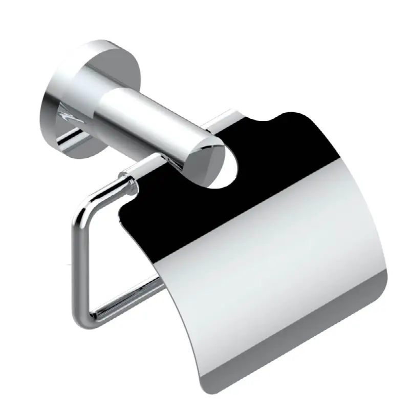 Toilet paper holder, single mount with cover