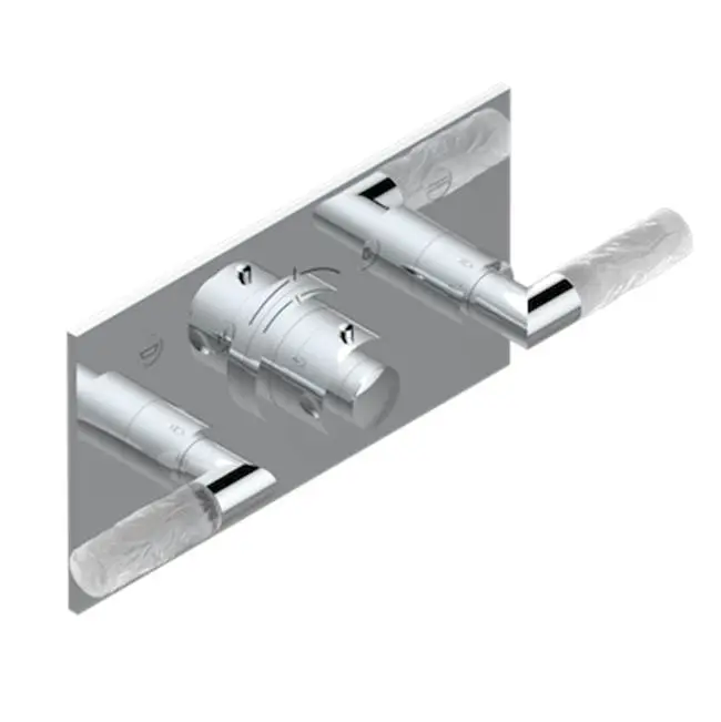 Trim For Thg Thermostat With 2 Valves Ref. 5 401ahm/us Rough Part Supplied With Fixing Box, Item To Be Installed Horizontal