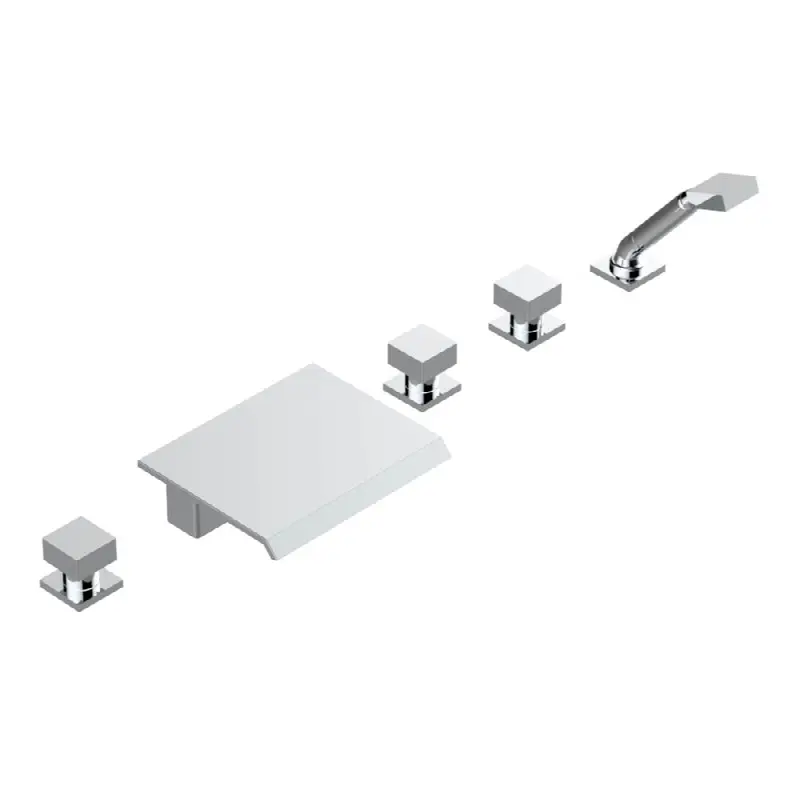 Deck Mounted 3 Valves Roman Tub Set with Handspray and Divertor