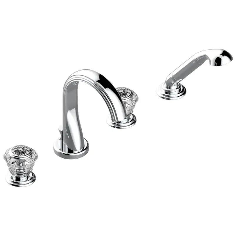 Roman tub set with divertor spout and handshower, 3/4" valves