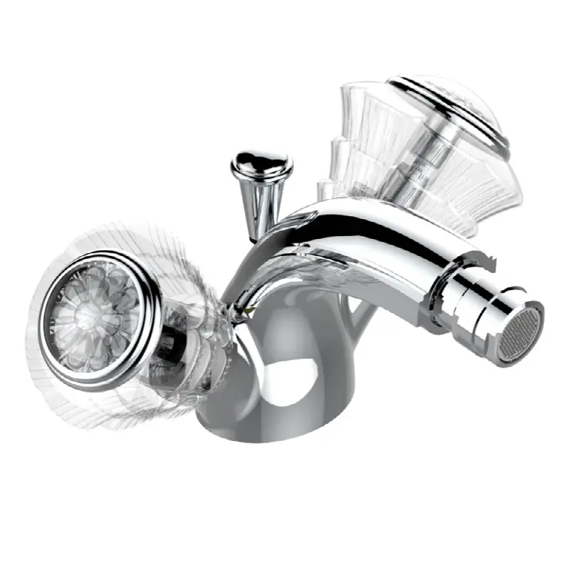 Single hole bidet faucet with drain