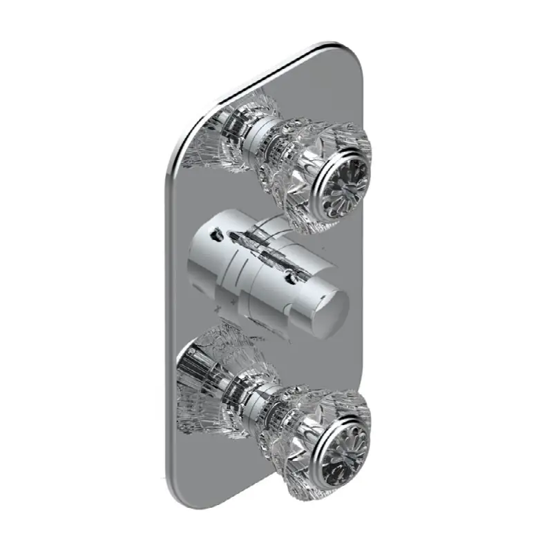Trim for THG thermostatic valve 2 volume controls, rough part supplied with fixing box ref. 5 400AE/US