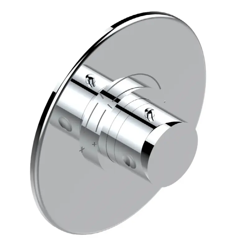 Trim for THG thermostatic valve, rough part supplied with fixing box ref. 5 200AE/US - Round plate model