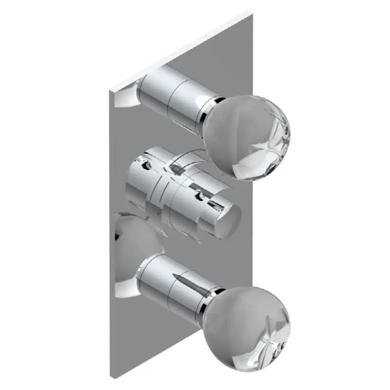 Trim for THG thermostatic valve 2 volume controls, rough part supplied with fixing box ref. 5 400AE/US