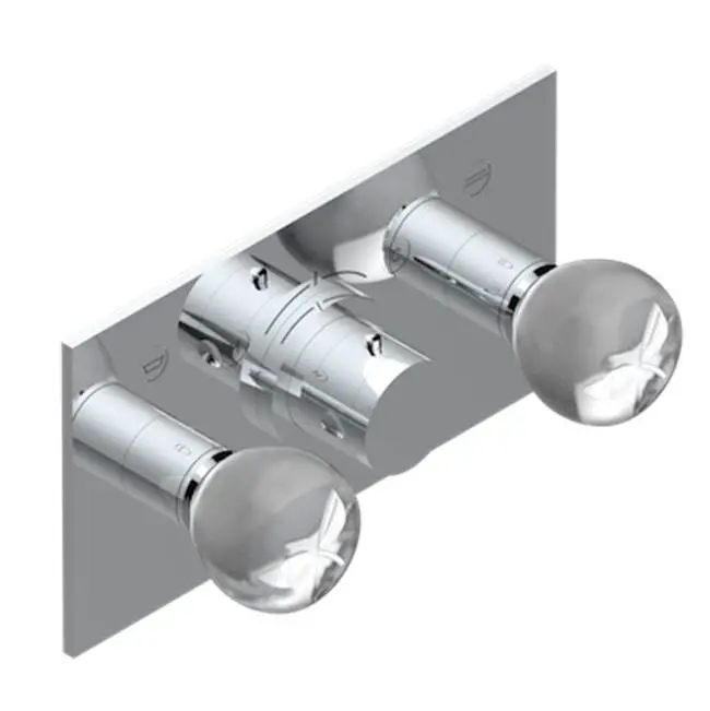Trim For Thg Thermostat With 2 Valves Ref. 5 401ahm/us Rough Part Supplied With Fixing Box, Item To Be Installed Horizontal