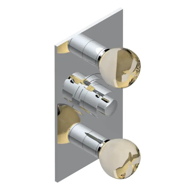 Trim for THG thermostatic valve 2 volume controls, rough part supplied with fixing box ref. 5 400AE/US