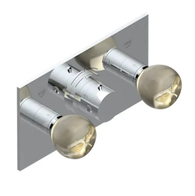 Trim For Thg Thermostat With 2 Valves Ref. 5 401ahm/us Rough Part Supplied With Fixing Box, Item To Be Installed Horizontal