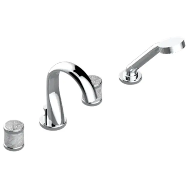 Roman Tub Set With Diverter Spout And Handshower, 3/4" Valves