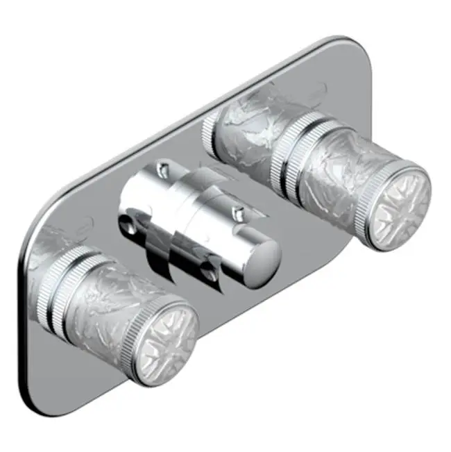 Trim For Thg Thermostat With 2 Valves Ref. 5 401ahm/us Rough Part Supplied With Fixing Box, Item To Be Installed Horizontal