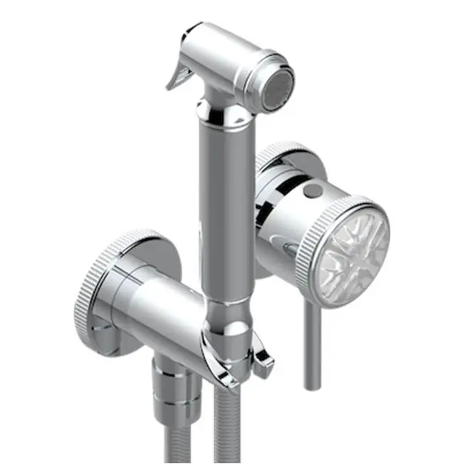 Trim Only For WC Douche Includes Trigger Spray, Wall Mounted Single Lever Mixer, Reinforced Hose, Wall Outlet With Integrated Elbow And Safety Stopper