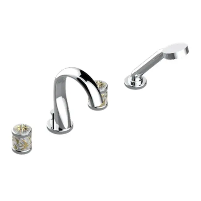 Roman Tub Set With Diverter Spout And Handshower, 3/4" Valves