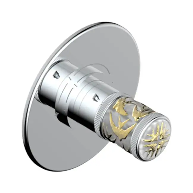 Trim For Thg Thermostatic Valve, Rough Part Supplied With Fixing Box Ref. 5 200ae/us - Round Plate Model